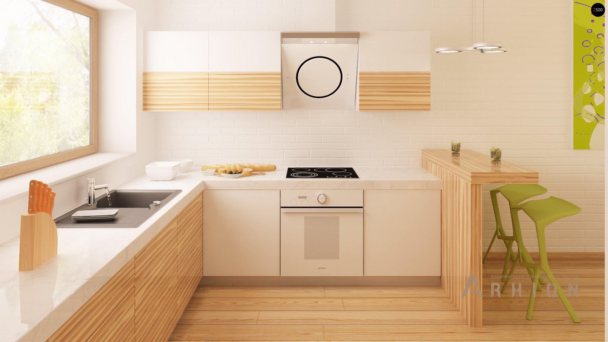 7. Проект одноэтажного дома в европейском стиле с двускатной кровлей, Z40 os, площадью - 142 кв c мансардой